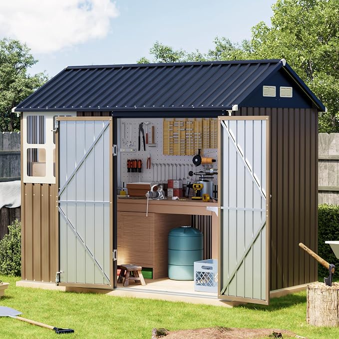 Breezz 6X8FT Outdoor Steel Storage Shed by BreezZ