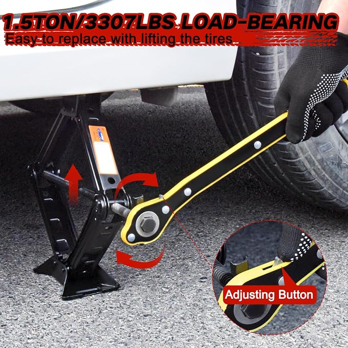 Scissor Car Jack 1.5Ton（3306lbs） Tire Changing Kit - Image 3