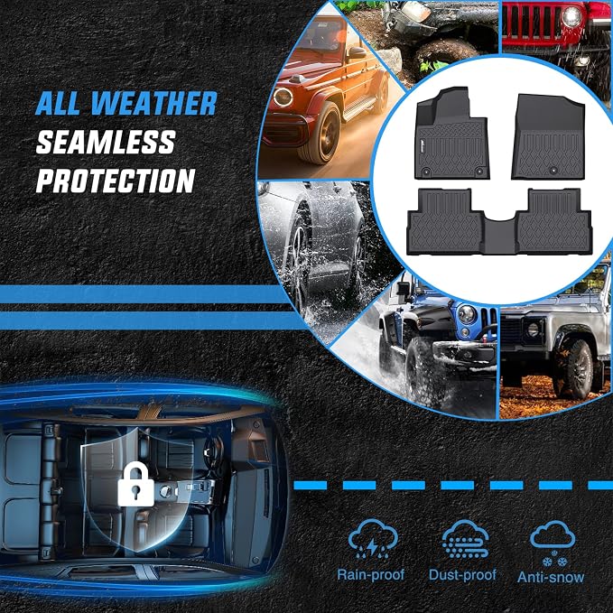 Nilight TPE Floor Mats for 2021 2022 2023 Hyundai Santa Fe 5 Seat, All Weather - Image 5