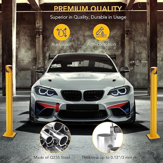6Pcs Heavy Duty Safety Bollards, 4.5" Diameter Steel Pipe Bollard Post - Image 5