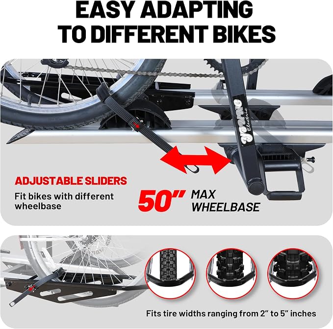200 lbs. Hitch Mount Bike Rack, fits Cars, Trailers - Image 6