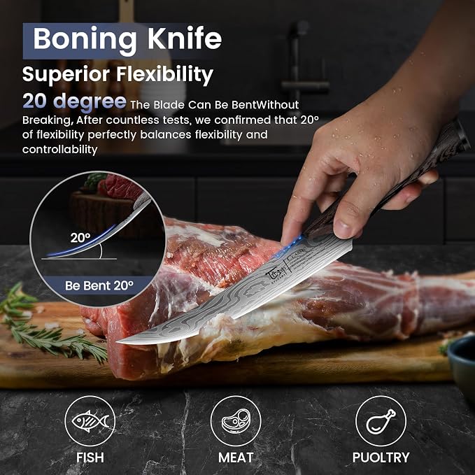 Butcher Knife Set, Breaking & Boning Knife, Japanese Style High Carbon Steel - Image 3
