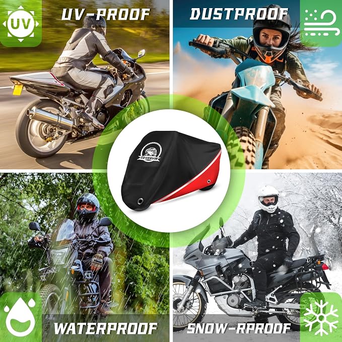 COVERVIN Motorcycle Cover, All Weather Outdoor Waterproof Night Protection - Image 6