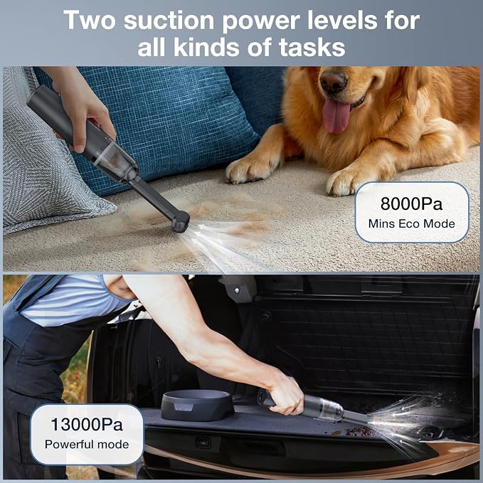 Car Handheld Vacuum Cordless 13000 PA Suction Power, Portable Mini Vacuum - Image 5
