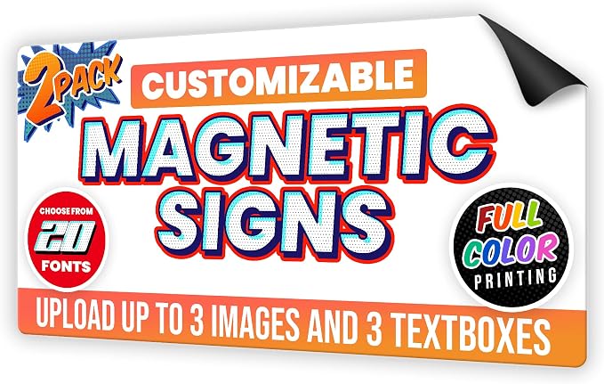 2-Pack, 30 mil Customized Vinyl Car Magnets, Personalized Magnetic Sheets - Image 3