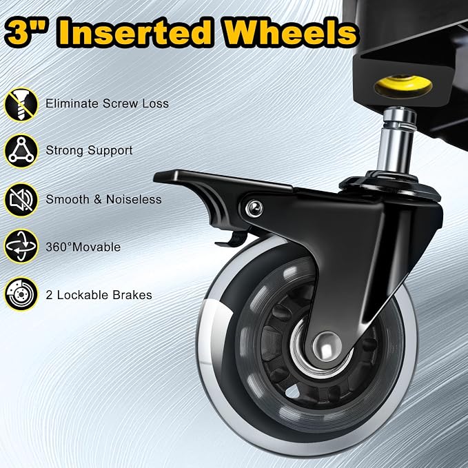 Rolling Shop Stool with Wheels, Garage Mechanic Shop Chair with Handle Backrest - Image 7