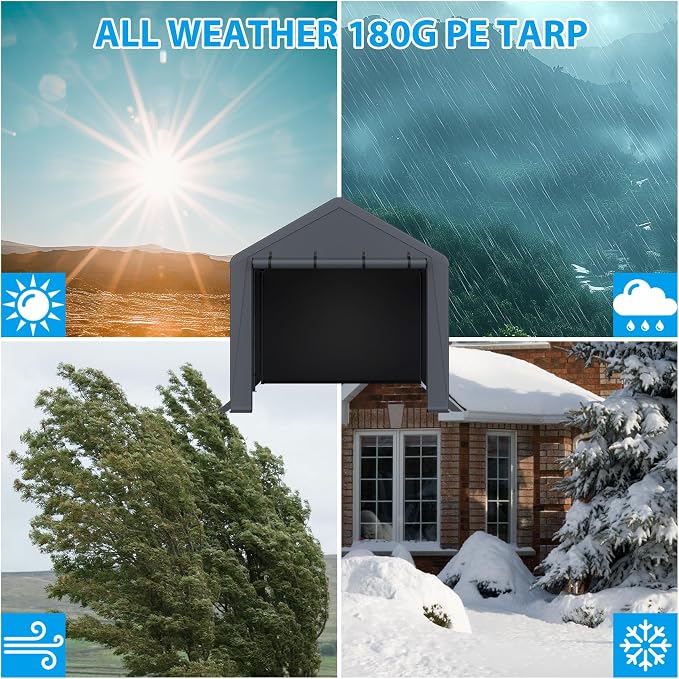 10x20FT Heavy Duty Portable Carport - Image 5