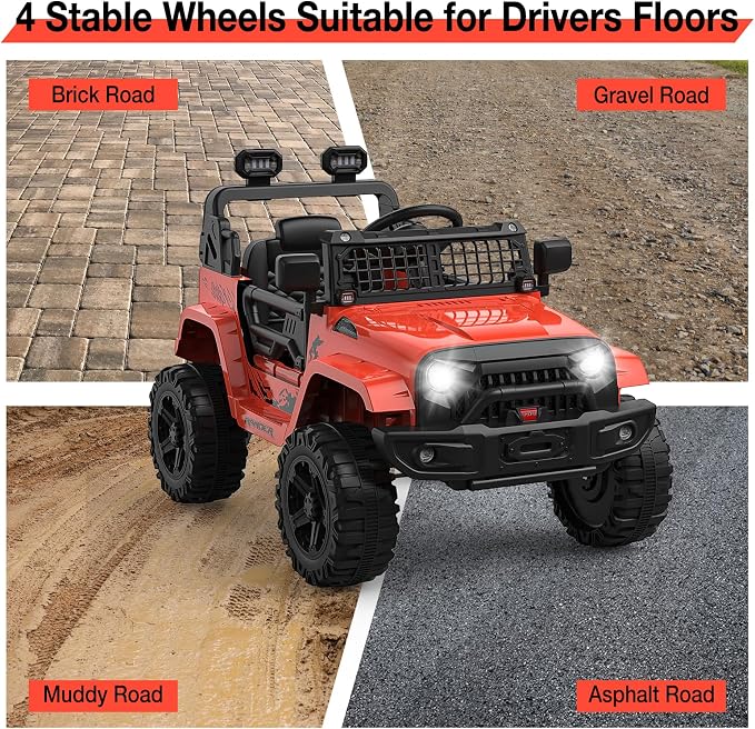 12V Kids Electric Ride On Truck Car w/Parent Remote Control, Spring Suspension - Image 6
