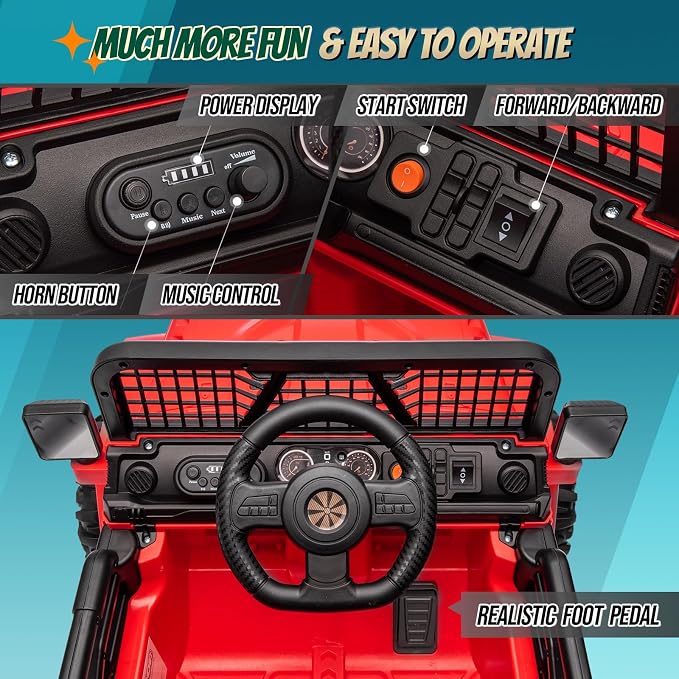 JOYMOR 12V Kids Ride on Truck - Image 4