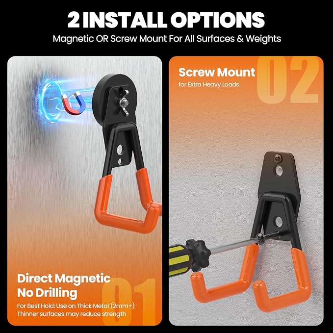 4 Pack Large Heavy Duty Magnetic Hook Extra Strong Magnetic Garage Hooks Big - Image 7