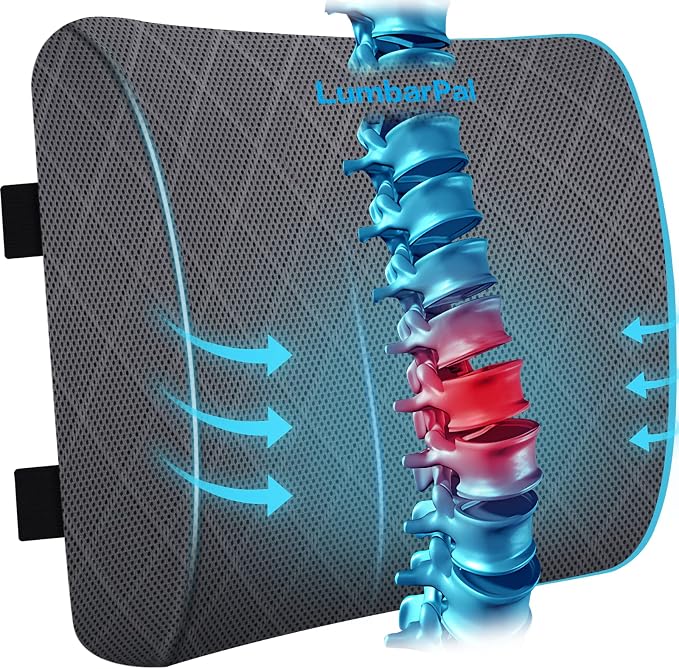 Lumbar Support Pillow for Office Chair Back Support Lumbar Pillow for Car by TushGuard