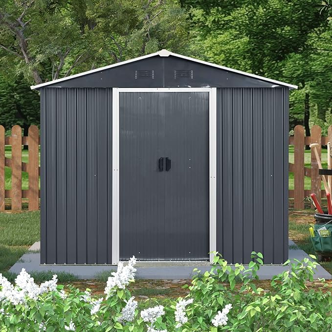 8x4 FT Outdoor Storage Shed, Metal Shed - Image 2