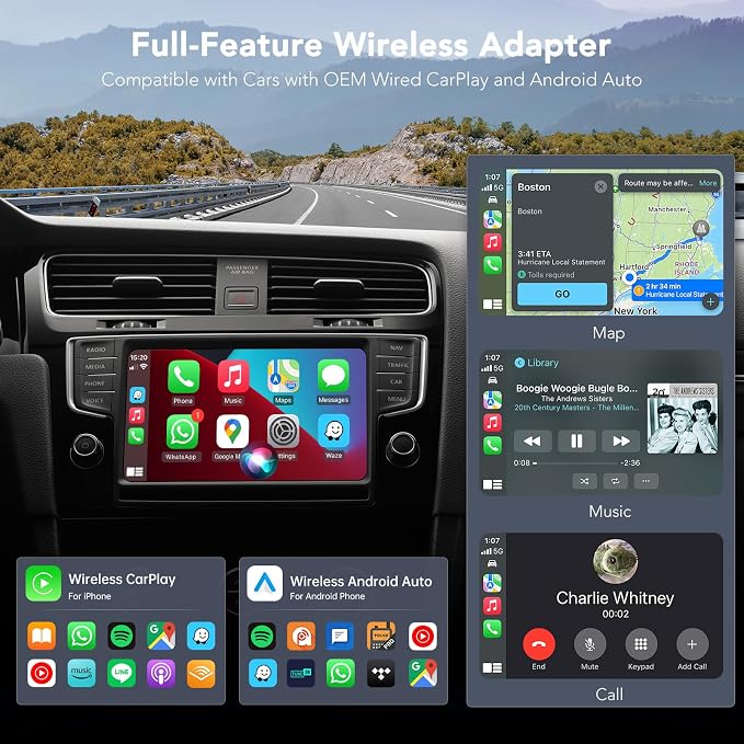 Wireless CarPlay Adapter for iPhone, 2025 Carplay Wireless Adapter for Apple & - Image 6