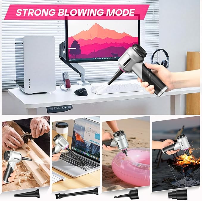 PeroBuno Car Vacuum Portable Cordless, 18000PA Suction, 3-in-1 Foldable - Image 3