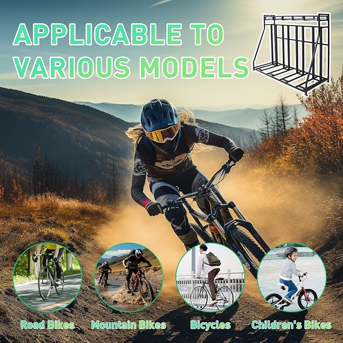 4 Bike Stand Rack with Storage – Bike Rack Floor Stand- Garage Organizer - Image 7