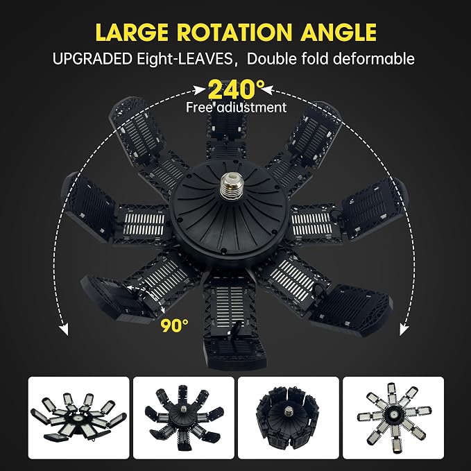 LED Garage Light, Super Bright Screw in E26/E27 Ceiling Shop Work Lamp - Image 3