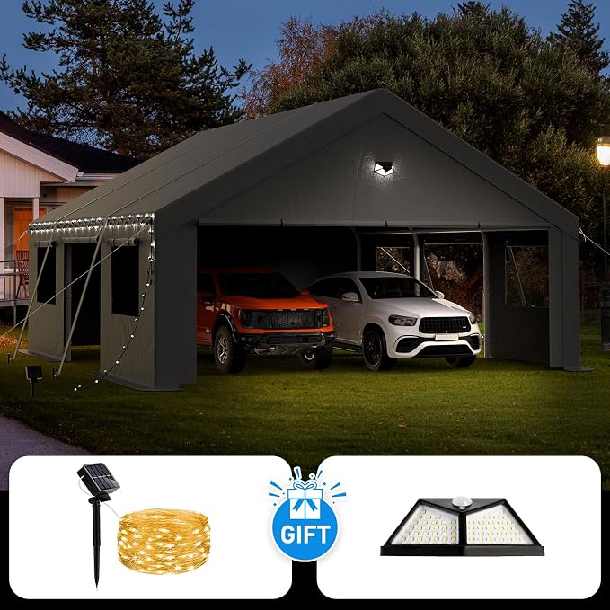 20x20 Carport, Heavy Duty Carport Canopy Garage - Image 5