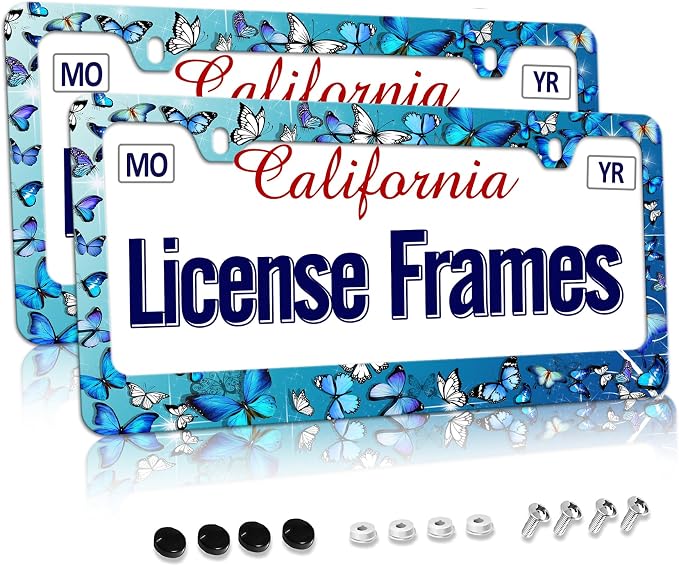 Blue Butterfly License Plate Frame Butterflies License Plate Holder, Butterfly by Unknown