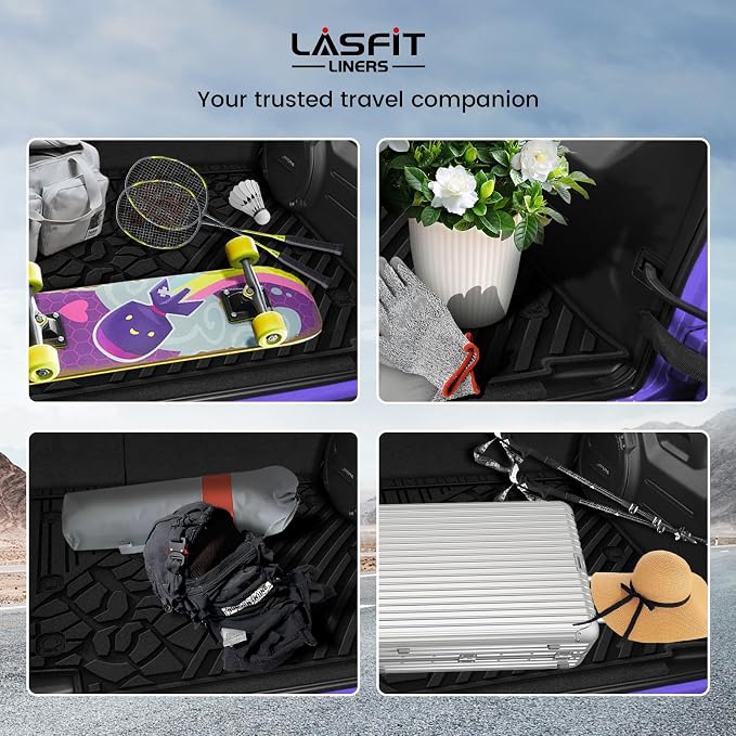 LASFIT Trunk Mat for Jeep Wrangler JL 2018-2025 4 Door Gas Type - Image 4