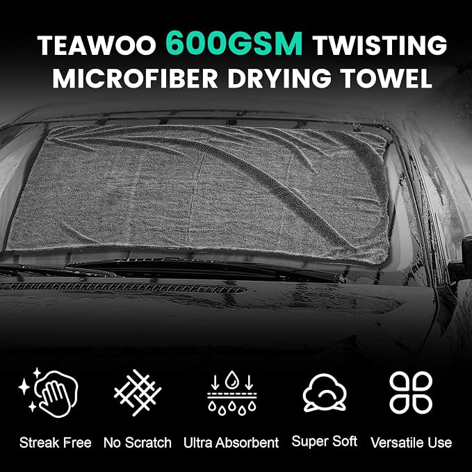 3-Pack Microfiber Towels for Cars, Extra Large Super Absorbent Car Drying Towel - Image 6