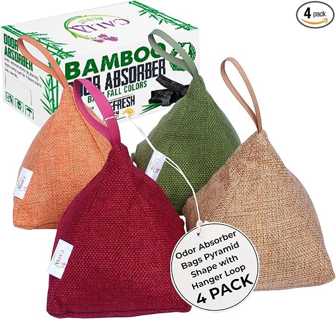4 Pack Bamboo Charcoal Air Purifier Bags 200 Grams Each by CallaBurst