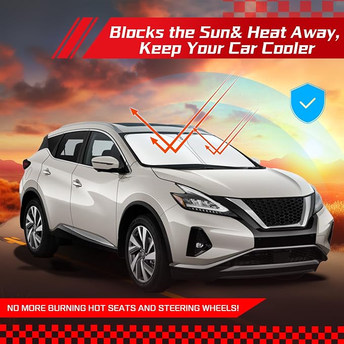 ARISMOTOR Windshield Sun Shade for N-issan Murano 2015-2024, Custom Fit - Image 7