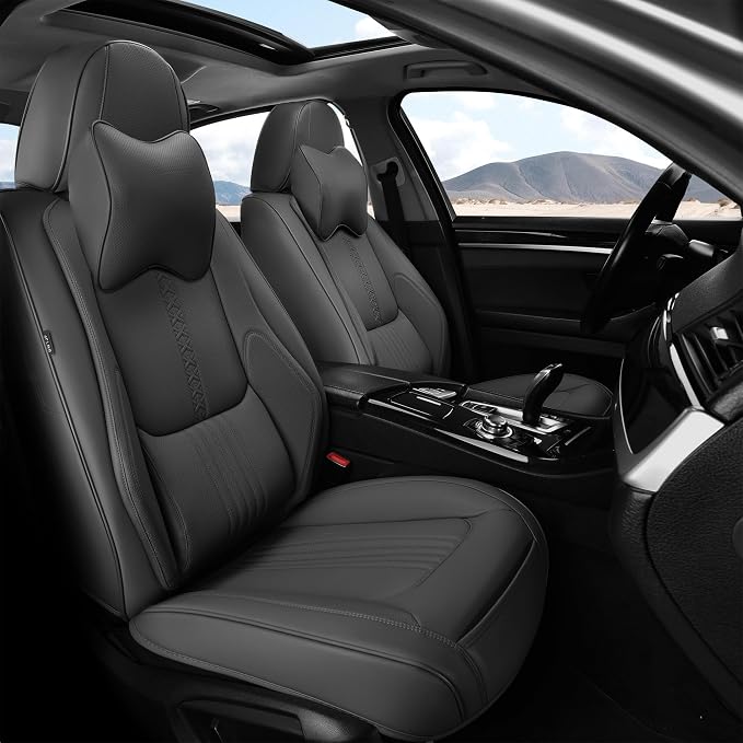 Front Seat Covers, 2 Pieces Universal Seat Covers by BWTJF