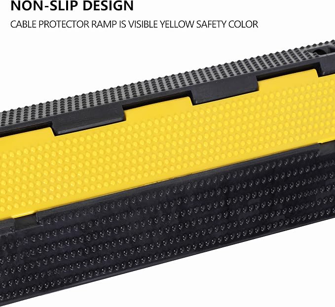 3 Pack Rubber Cable Ramp Hose Cable Protector Ramp 1 Channel 22000Lbs Load - Image 5