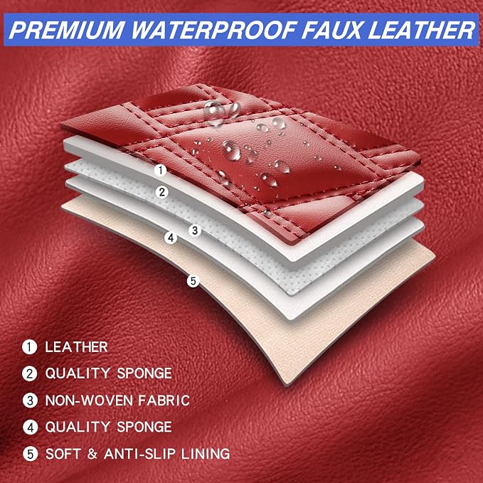Car Seat Covers Full Set, Leather Seat Covers - Image 4