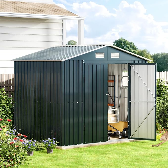 6X8X6.4FT Outdoor Steel Storage Shed - Image 5