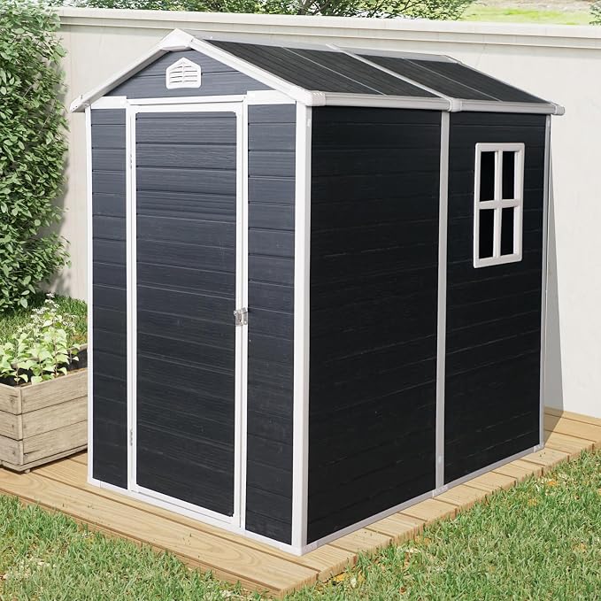 4x6 FT Outdoor Storage Resin Shed - Image 6
