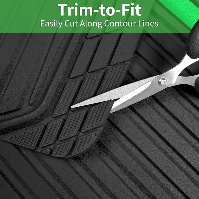 CAR PASS Heavy Duty Rubber Car Mats Metallic, Aluminum Film All Weather Floor - Image 8