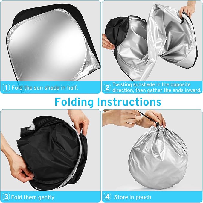 XHRING Windshield Sun Shade Sunshade Compatible - Image 6