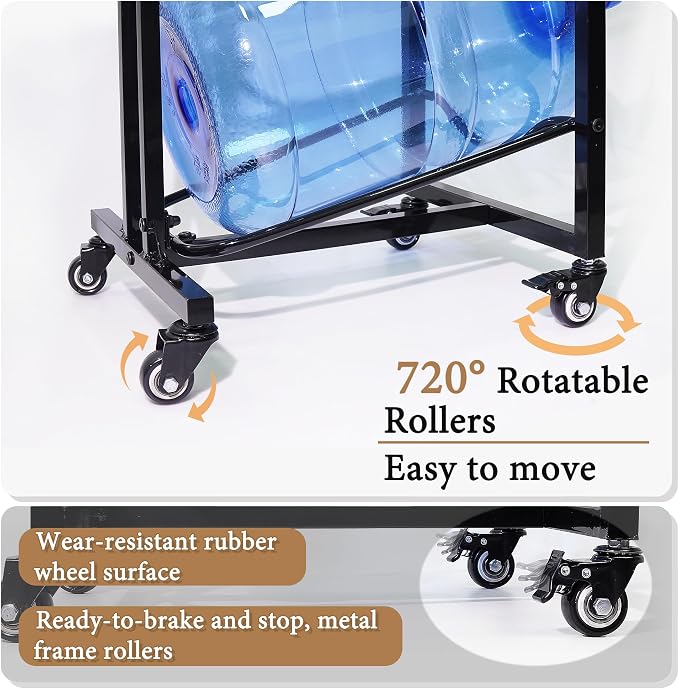 5 Gallon Water Bottle Holder, 4-Tier Heavy Duty Water Cooler Jug Rack, Water - Image 3