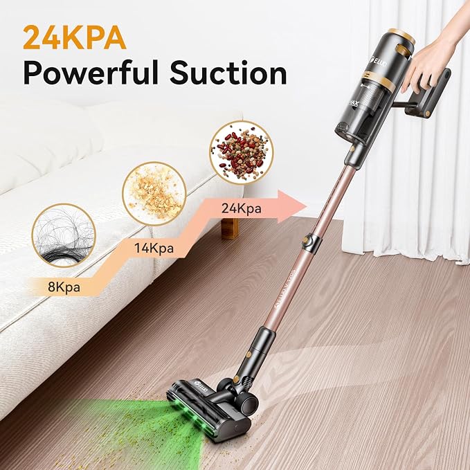 E.LUO Cordless Vacuum Cleaner 350W/≥24KPA Powerful Stick Vacuum - Image 5