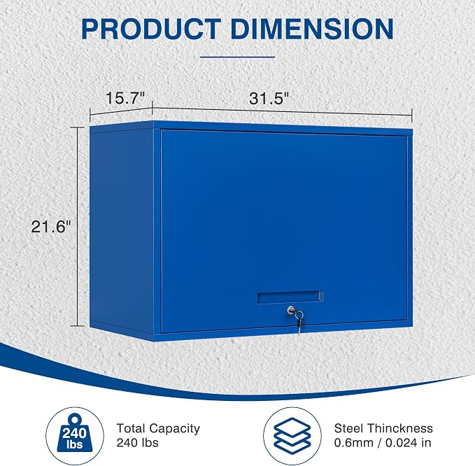 Metal Storage Cabinet Blue Wall Cabinets - Image 3