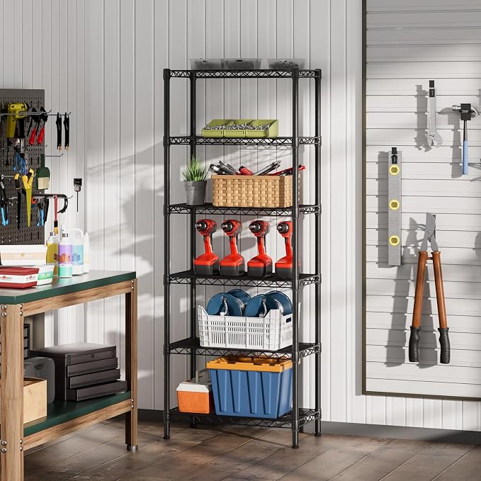 SINGAYE 6 Garage Heavy Duty Shelving Unit Kitchen Pantry Close Home Organizers - Image 5