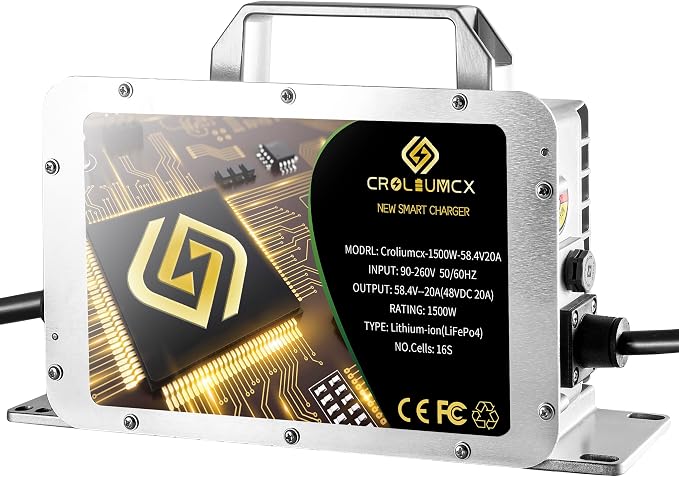 58.4Volt 20Amp Golf Cart Lithium Battery Charger LiFePO4 51.2V20A Matching - Image 2
