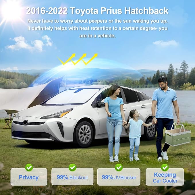 6pcs Car Window Shades for Toyota Prius Hatchback 2016-2022 Accessories - Image 2