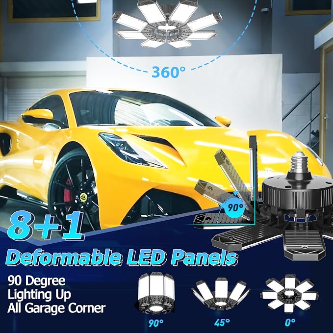 ISKYDRAW LED Garage Light 260W, 26000LM 6500K Garage Ceiling Lights - Image 2