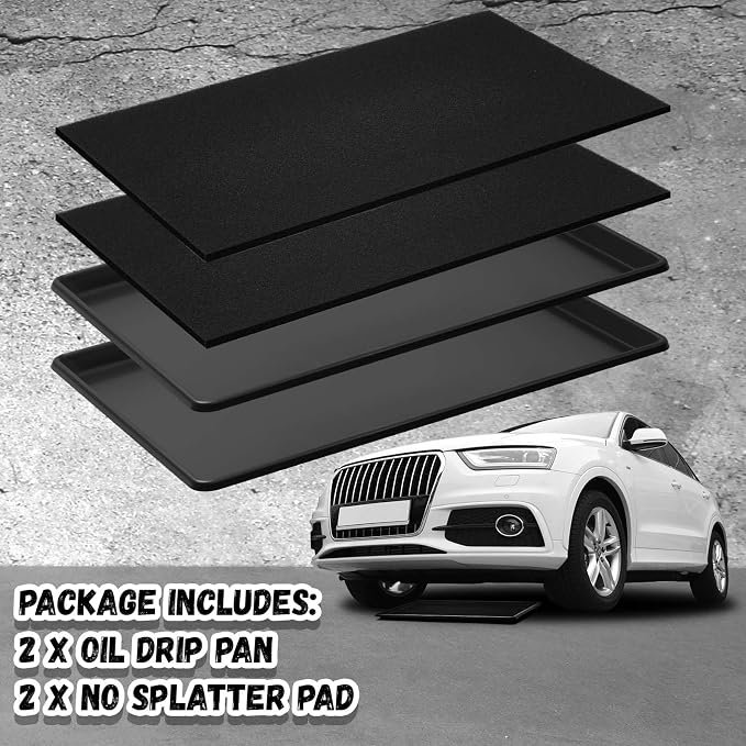 Uiifan 2 Sets 35 x 24 x 1.4 Inch Oil Drain Drip Pan - Image 3