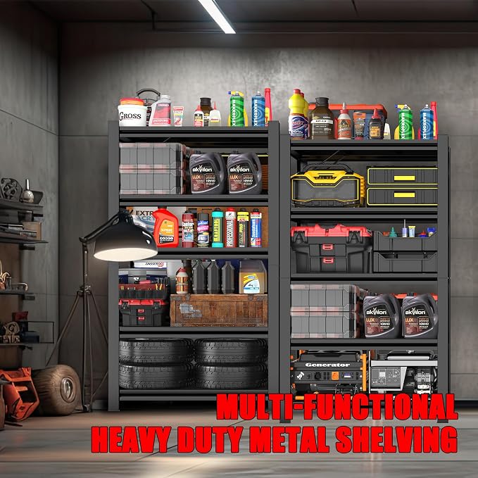 63" H Garage Shelving 3000LBS Heavy Duty Steel Shelving Units, Adjustable 5 - Image 8