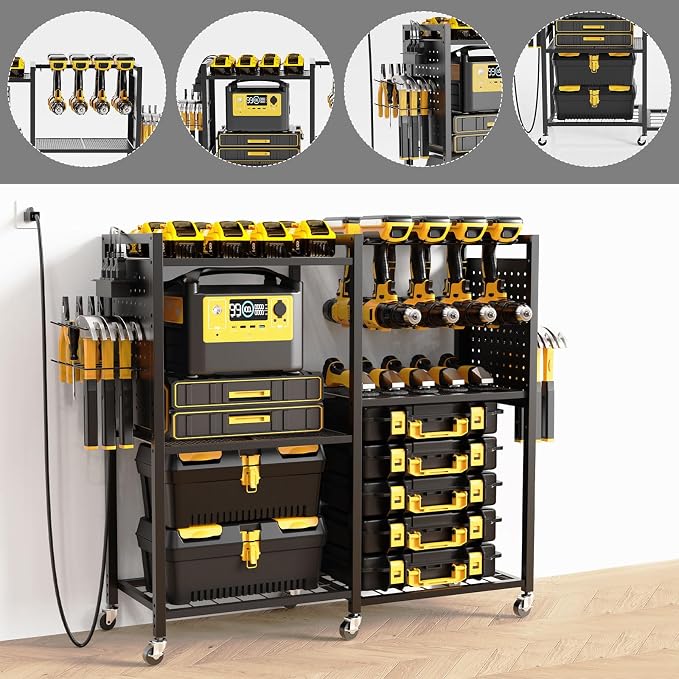 6-Tier Large Power Tool Organizer Cart - Image 5