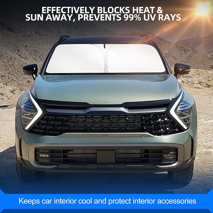 Windshield Sun Shade for Kia Sportage 2023-2025 2026 Foldable Sunshade Custom - Image 7