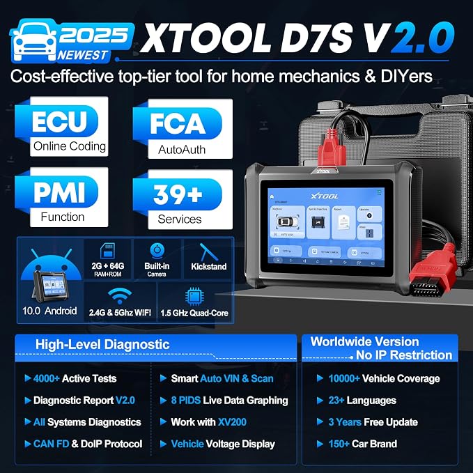 XTOOL D7S Bidirectional Scan Tool, 2025 OBD2 Scanner Diagnostic Tool - Image 2