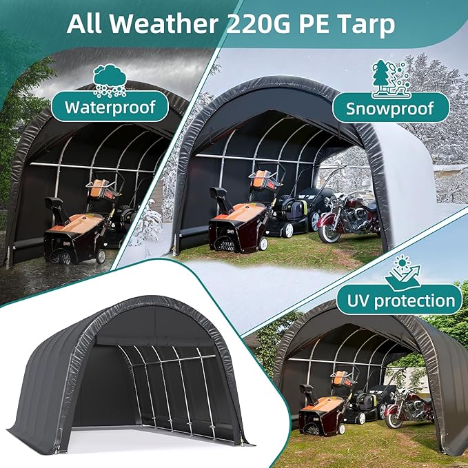 EROMMY Carport 10 x 20 FT Heavy Duty, Portable Garage - Image 5