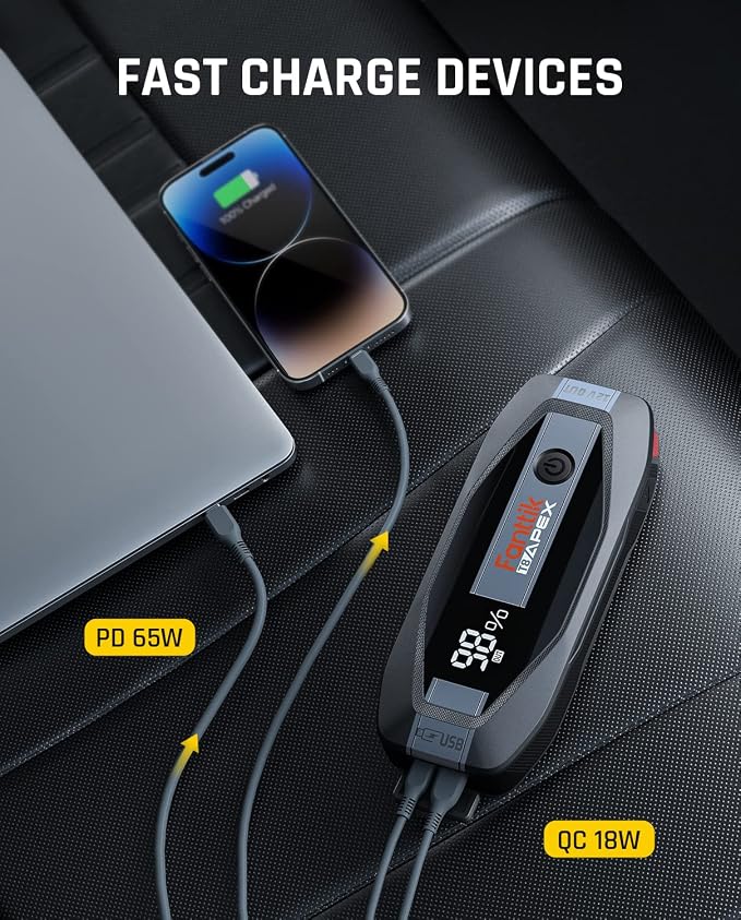 FANTTIK T8 APEX 2000 Amp Jump Starter, 65W Two-Way Fast Charging, - Image 6