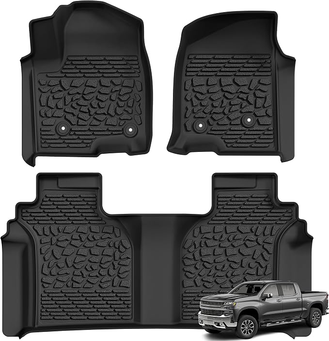 AUTOSAVER88 Floor Mats Fit for Chevy Silverado/for GMC Sierra 1500 2019-2025 by AUTOSAVER88