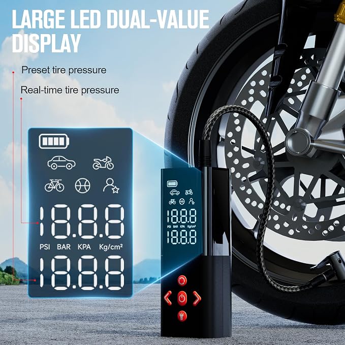 GOOLOO AP150 Tire Inflator Portable Air Compressor, 2X Faster 150PSI Cordless - Image 6