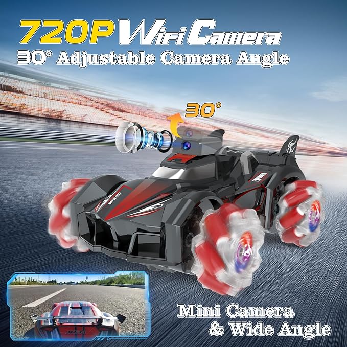 Yasola RC Car with Camera for Kids, Remote Control 360° Rotating High Speed - Image 3